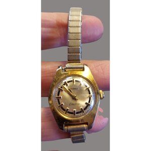 Vintage Timex West Germany Electric Gold-Tone Womens Wristwatch X10 Q